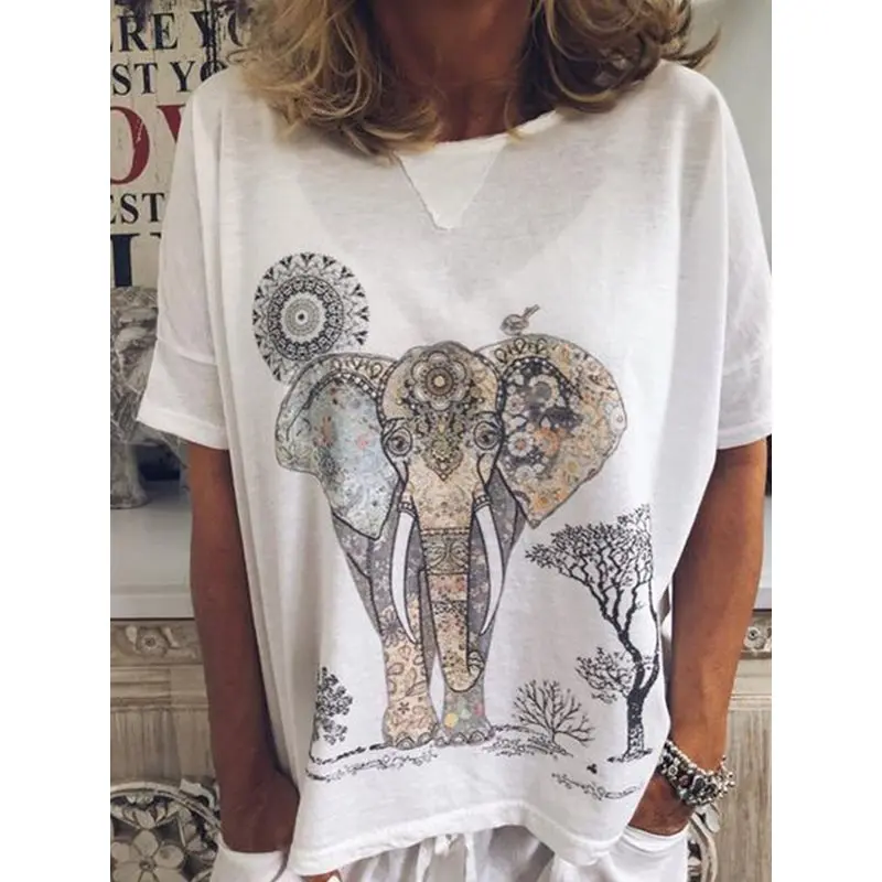 Boho простые пляжные оранжевые футболки для женщин большие размеры Желтый