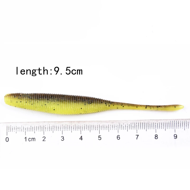 Fishing lure 5pcs/lot 3.5g 9.5cm Swimbaits Jig Head Soft Worm Lure Artificial Fake silicone Bait Fly Fishing accessories tackle