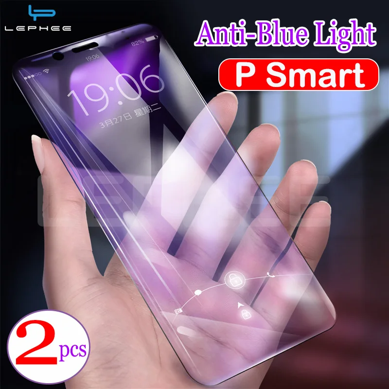 

2Pcs For Huawei P Smart Glass Tempered P Smart fig-lx1 Screen Protector on for Huawei P Smart Plus Glass Anti-Blue Light Film 9H