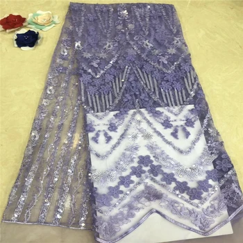 

VILLIEA African Laces 2019 Sequins Lace Fabric Wedding Nigerian French Tulle Lace Fabric For Wedding