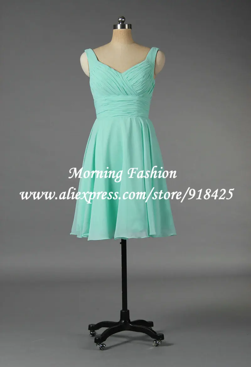 Country Style Chiffon Mint Green Bridesmaid Dress Short Formal Q1053in Bridesmaid Dresses from