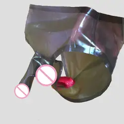 Прозрачный черный латекс облегающие трусы-плавки оболочка анус презерватив Индивидуальные