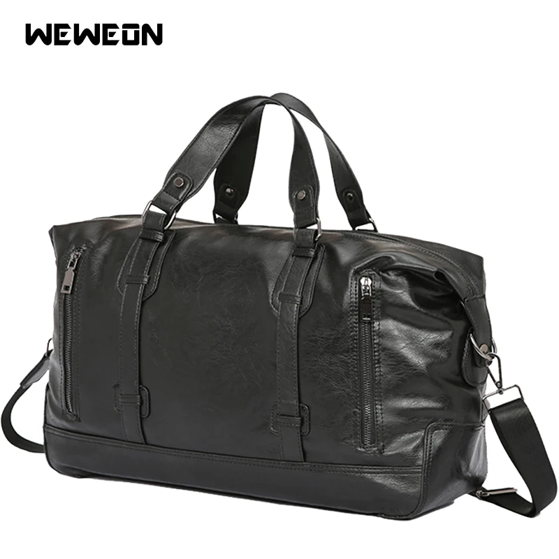 

Leather PU Sports Training Bag Gym for Men Fitness Shoulder Bag Large Travel Pocket Women Durable Soft Yoga Handbag