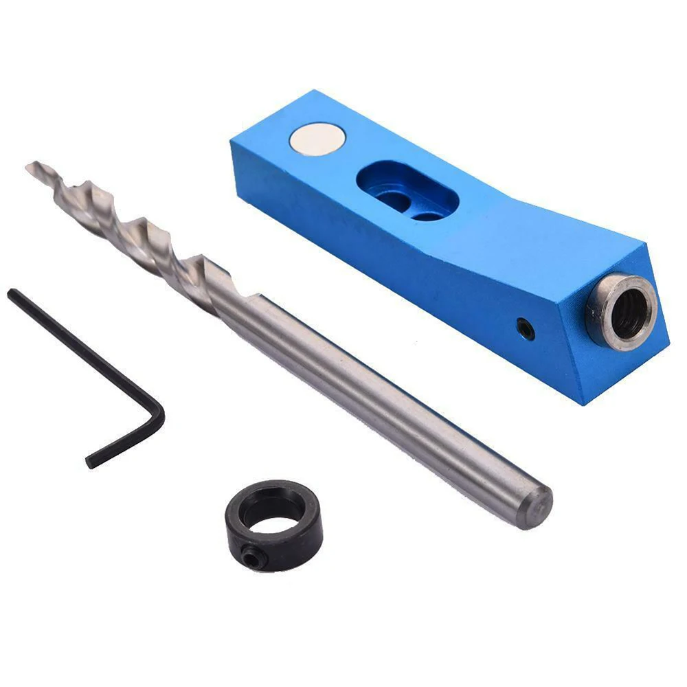 

Fine Quality Aluminum Alloy Mini Magnetic Pocket Hole Jig Set Practical System Woodworking Hole Punch Locator