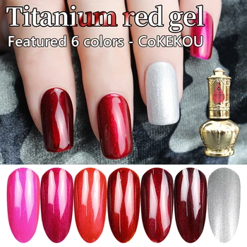 

CoKEKOU 12ml Nail Mirror Titanium Red Gel UV & LED Long Lasting Wine Red Deep Rose Mirrored 14ml Metallic Silver Nail Polish Gel