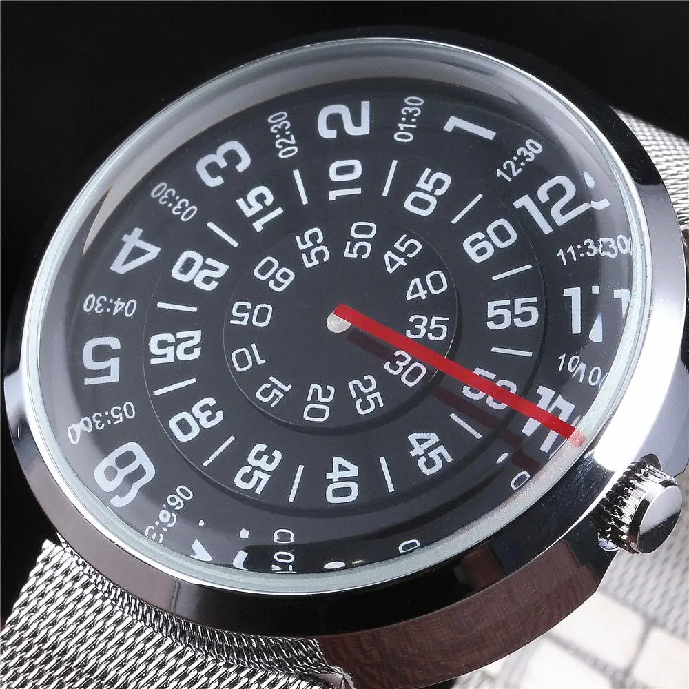 

Women Watches New Brand Luxury Ladies Quartz Watch Rotational Indicator Dial No Hand Design Fashion Steel Band Wristwatches