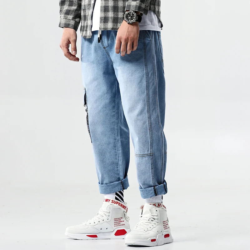 Boys Hop 2019 Mens Jeans Loose Fashion Pocket Style Baggy Hip Big SMGUzqVp