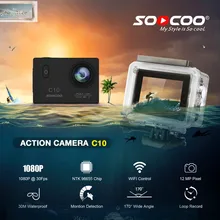 Новая спортивная Экшн-камера SOOCOO C10 Full-HD NOVATEK96655 с Wifi cam 1080 p 12MP 170 широкоугольный объектив Водонепроницаемый 900 mah