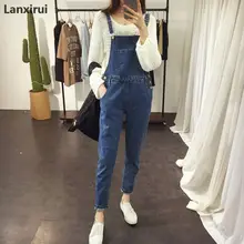 Джинсовый комбинезон женский Bf Свободные Плюс размеры женские джинсовые брюки Дешевые