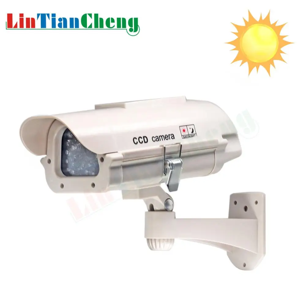 

LINTIANCHENG Dummy Fake Camera Solar Powered Outdoor CCTV House Security Video Surveillance With Led Light Dummy Camera