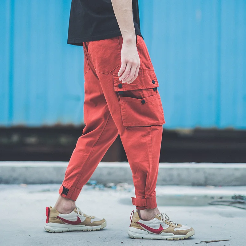 

Multi Pockets Cargo Pants Ankle Length Jogger Jeans Men Fashion Streetwear Punk Style Mens Hip Hop Jeans Casual Army Pants