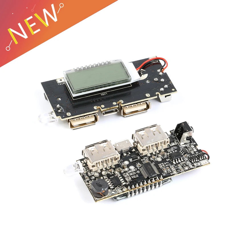 

5V 2A Mobile Power Bank Charge Controller Digital LCD Dual USB 18650 Lithium Battery Charger Board Power Regulator Module PCB