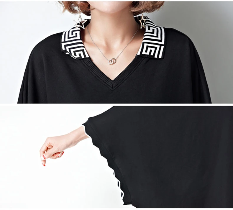 Elegdream одежда с рукавом «летучая мышь», хлопковая Футболка большого размера плюс, длинные туники, женские повседневные свободные блузки, блузы, Vestido