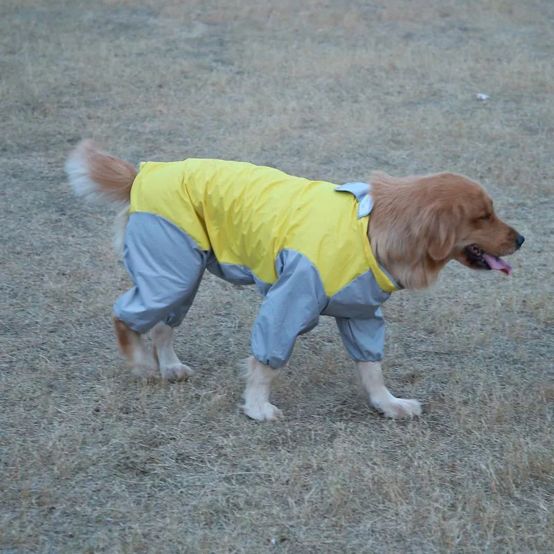 Светоотражающий дождевик для больших собак HEYPET, водонепроницаемый дождевик для маленьких и средних животных, одежда для собак с капюшоном, лабрадор, золотистый ретривер - Цвет: Y3