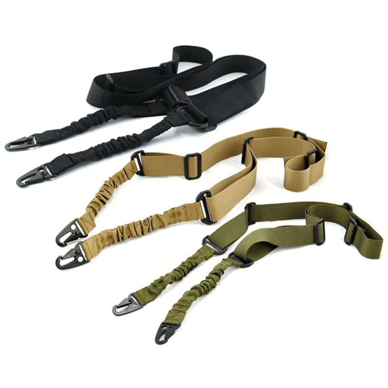2 Point Sling Tactical Rifle Gun Sling CQB Elastic Bungee Snap Hook