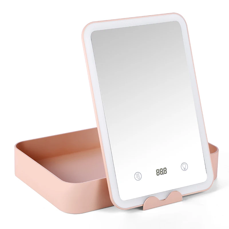 

I'M YUHANFEI Women timing Makeup Mirror Makeup tool LED Touch Screen adjustable Rotating Can receive Table Desktop Makeup Mirror