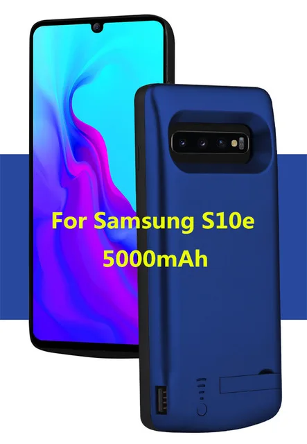 Чехол для зарядного устройства для samsung Galaxy S10 S10e, чехол для зарядного устройства для samsung S10 Plus, чехол для аккумулятора s - Цвет: Blue   For  S10e