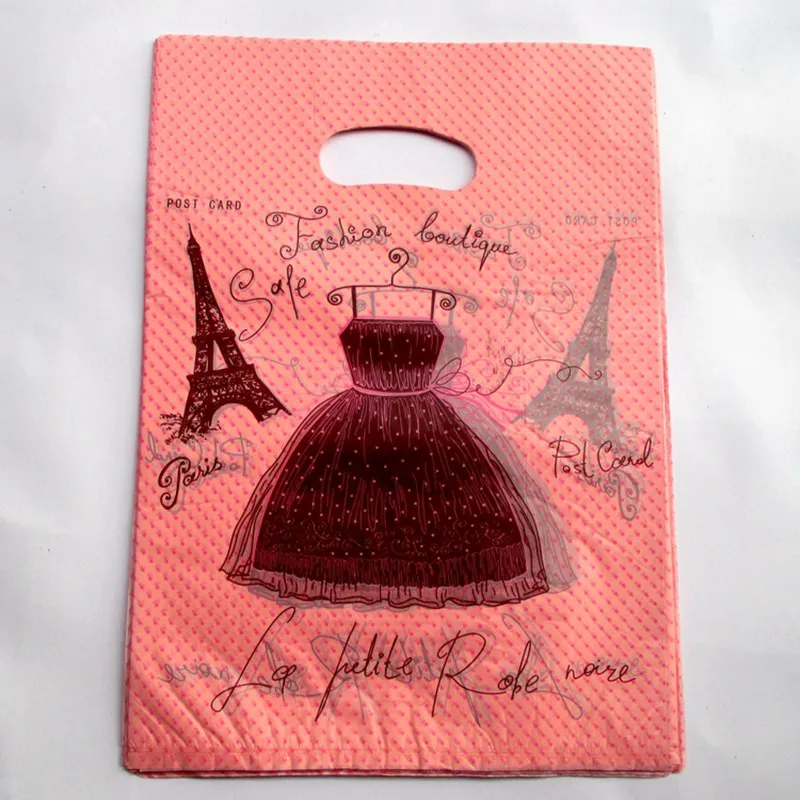 

100pcs/bag 20*15cm Purple fashion designs Gift Bags Plastic Pouches Shopping Gift Package Bag 2007