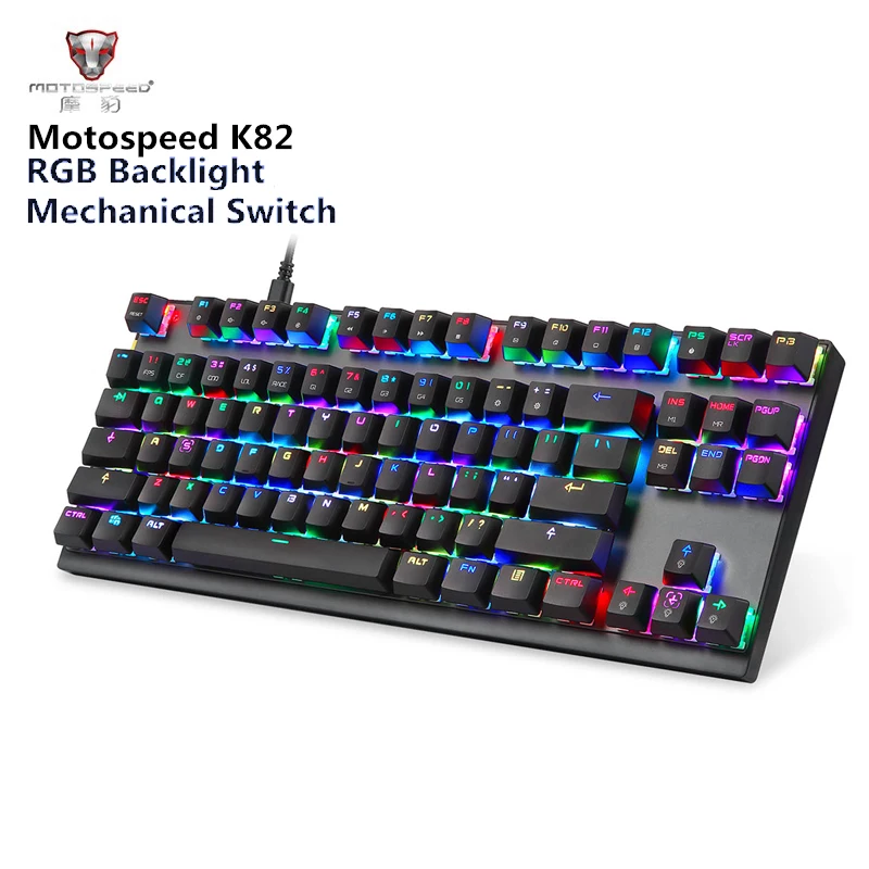 

Motospeed K82 USB Wired Mechanical Keyboard with RGB Backlight All-key Anti-ghost Brightness Starry Night Multimedia Keyboards