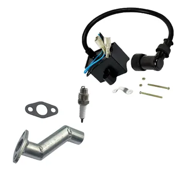 

Intake Manifold& Ignition Coil Module&Spark Plug Fit 49cc 66cc 80cc Motorized Bicycle Bike