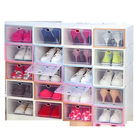 

Storage Boxes & Bins transparent organizer box plastic box shoes box shoe cabinet plastic container assembly organizador new hot