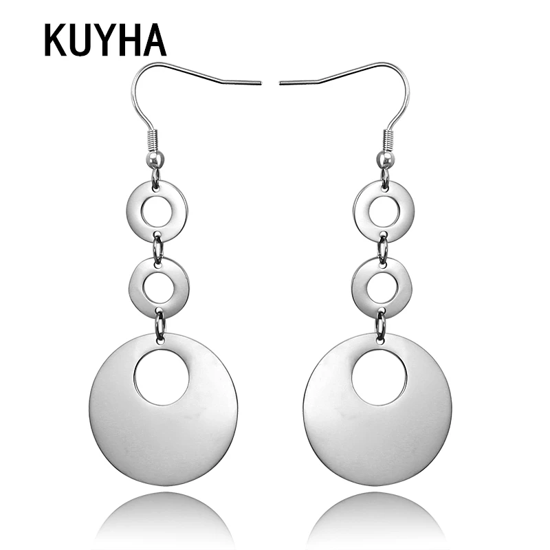

New Design Creative Jewelry Elegant Drop Earrings Round Gold and Silver Earrings Wedding Party Girls for Woman Men