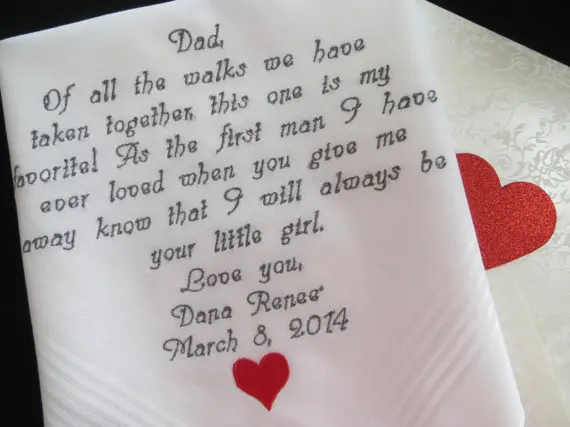 personalized heart Father of the Bride Embroidered wedding ...