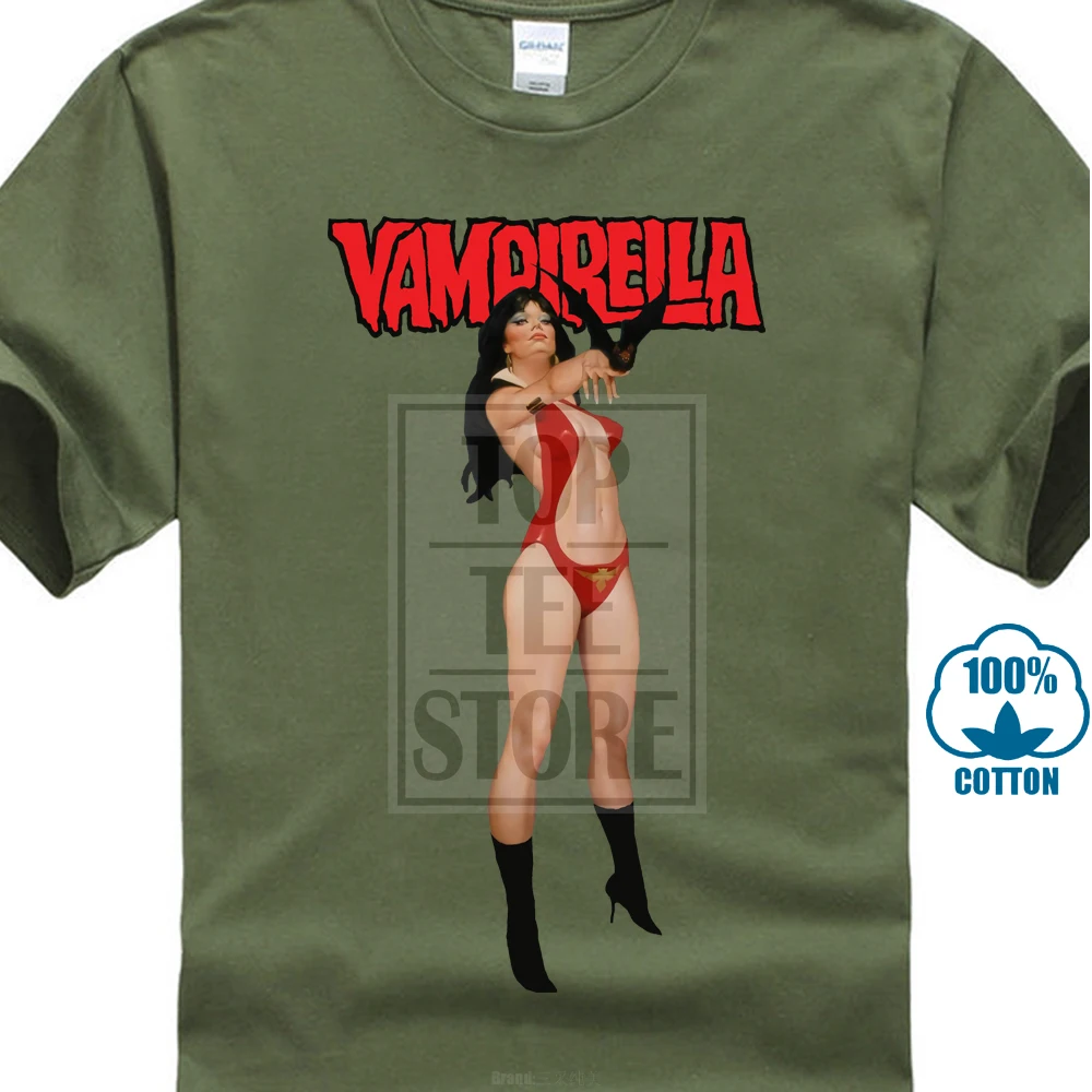 Vampirella V2 постер фильма футболка черный все размеры S 4Xl - Цвет: Армейский зеленый