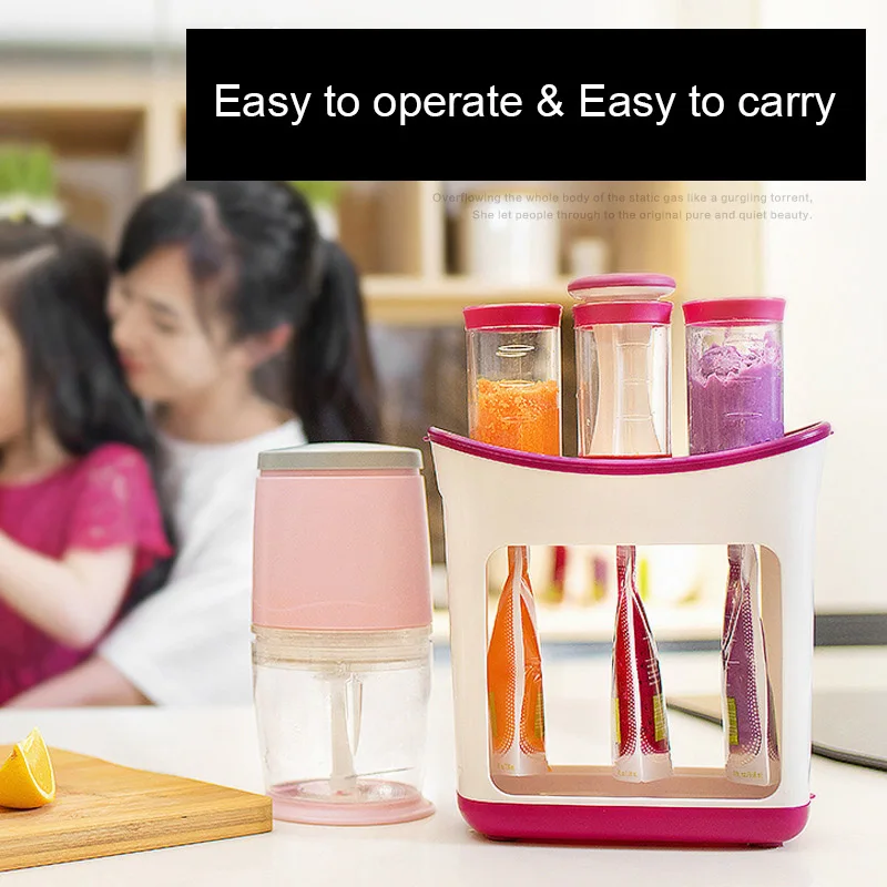 

Hot Selling Crush Fruit Puree Squeeze Food Station Baby Food Organization Storage Containers Maker Set