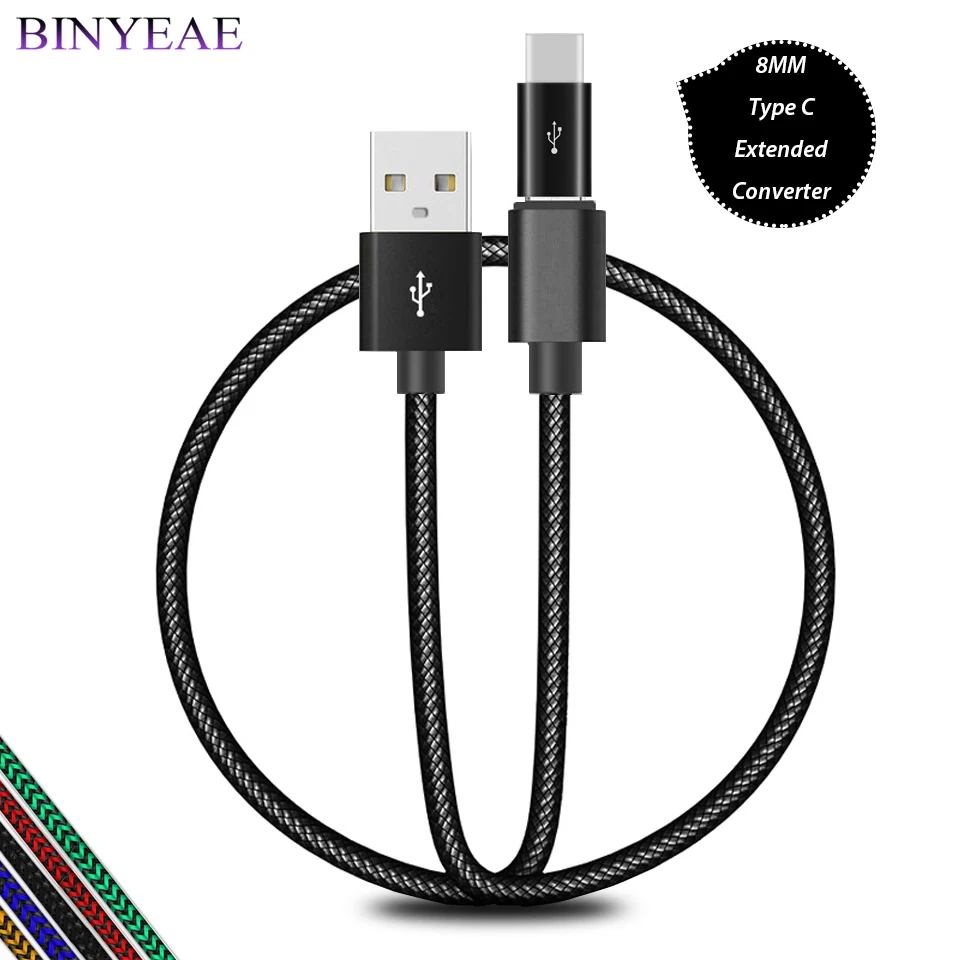

25cm 2/3 Meter 8mm Long USB Type C Charging Cable USB-C Converter For Blackview Bv8000/Bv9000/Pro Phone Charger Cabel Tipo C