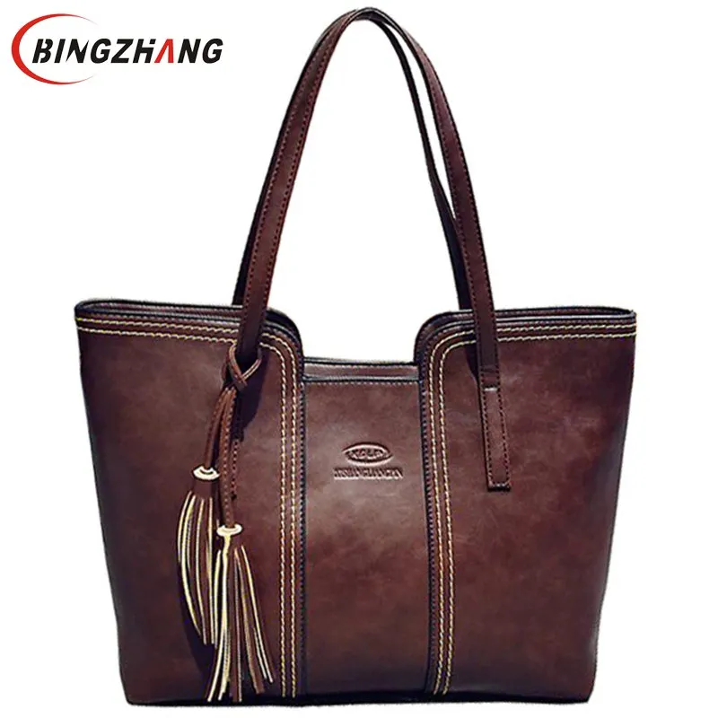  2017 New Women Messenger Bags With Tassel Famous Designers Leather Handbags Large Capacity Women Bags Shoulder Tote Bags L4-2111 