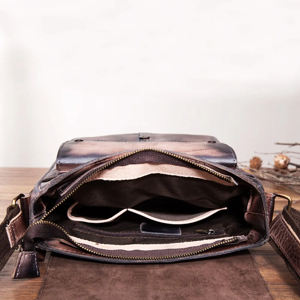 Модная качественная кожаная мужская повседневная сумка-мессенджер из воловьей кожи, дизайнерская сумка через плечо, школьная сумка для книг для мужчин 8571db