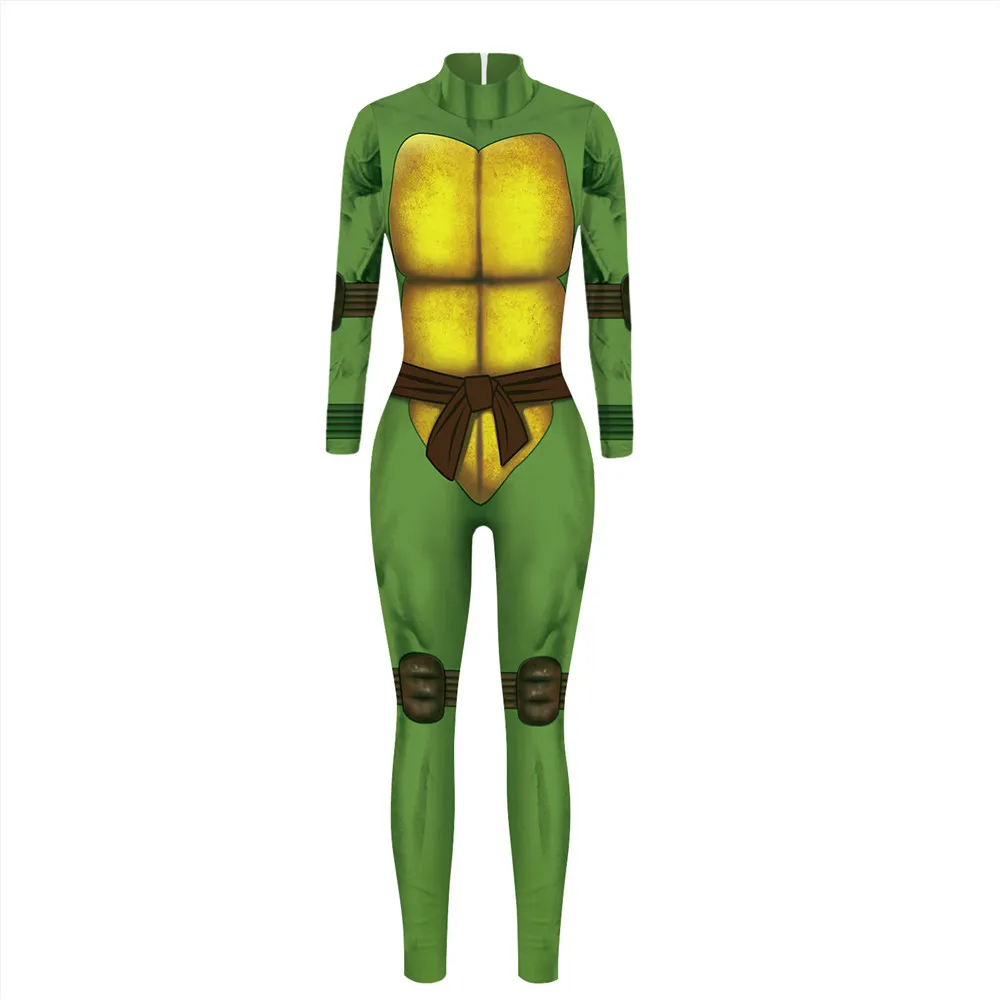 ISTider/костюм черепахи-ниндзя для подростков; боди с 3D принтом для Хэллоуина; сексуальный облегающий женский комбинезон; комбинезоны; S-XL