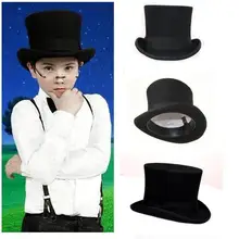 Black Child Steampunk Hat DIY Kids Mad Hatter Top Hat Vintage Boy girl Traditional Wool Fedoras