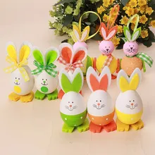 Best Quality 3PCs New Cute Bunny Shaped Easter Eggs Hanging Gift Kindergarten Decor Child 3 Styke
