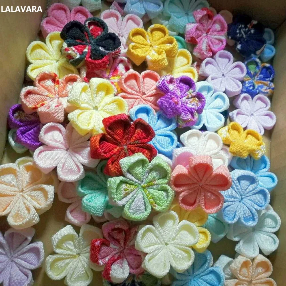 LALAVARA 100 шт полуфабрикаты 3 см Сакура цветы из ткани ручной работы для DIY