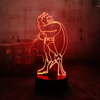 

Amroe New 3D LED DC Cool Batman Night Light 7 Color Change Desk Table Lamp Novelty Flashlight USB RGB Controler Toy Kid toys