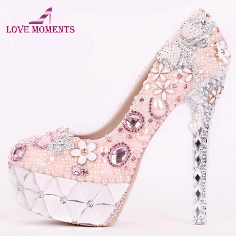 pink wedding shoes