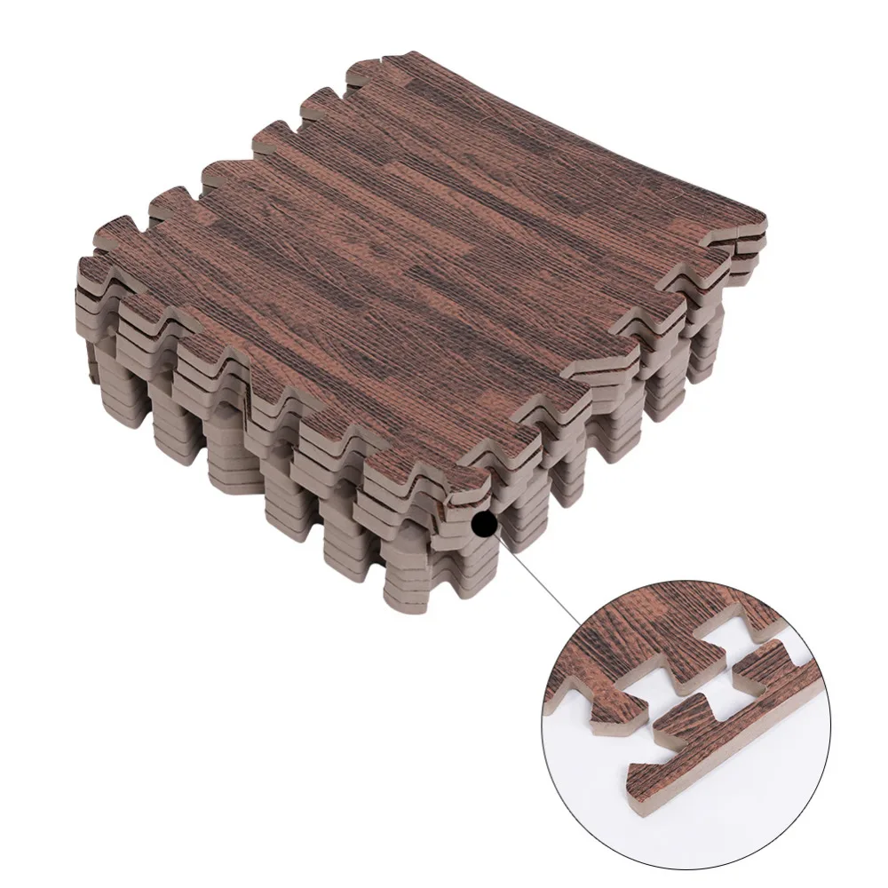 Foam Floor Mats 30x30cm Imitation Wood Soft Foam Exercise Floor Mats