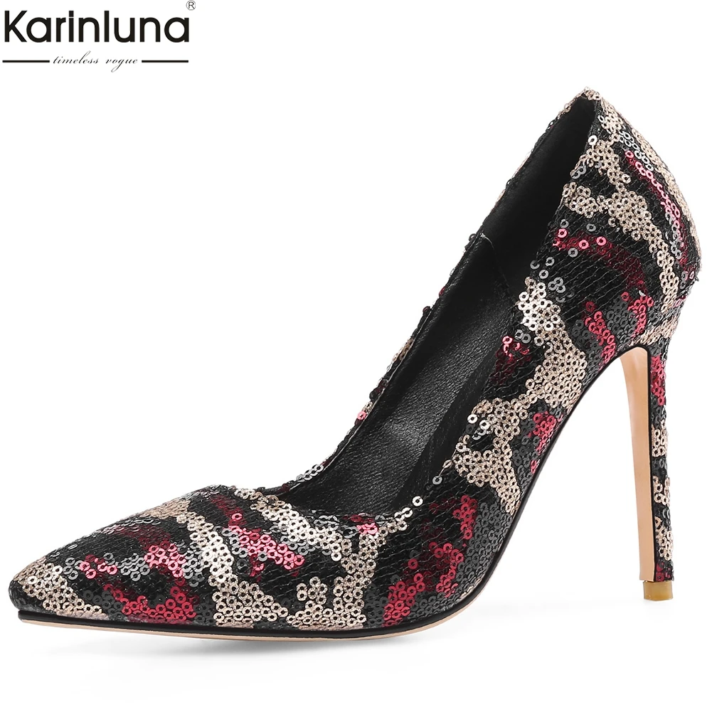 

women's Fashion big Size 33-43 Pointed Toe Mix Color Elegant Shoes Woman Pumps sexy Party Wedding Pumps Female