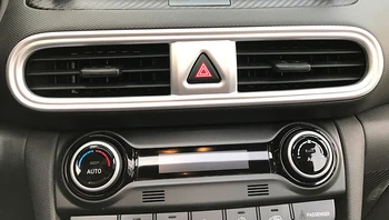 

Fit for Hyundai Encino Kona 2018 2019 Car Accessories ABS Matte Silver Interior Middle Console Air Vent Outlet Cover 1pcs