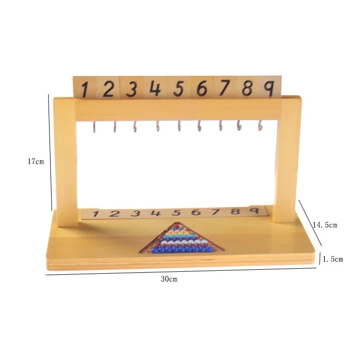 Деревянный математический Материал Вешалка цветной шарик лестницы 1-9 дошкольного образования обучающие игрушки для детей