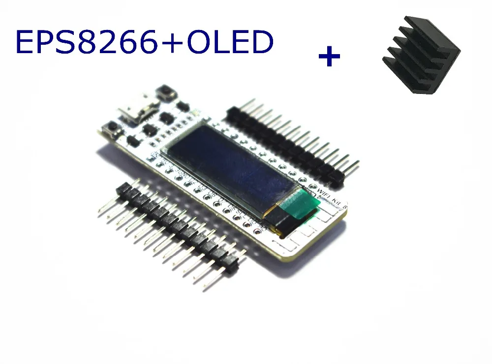 WI FI ESP8266 0.91 дюймов синий OLED Дисплей комплект 32 IOT развитию для Arduino с теплоотвод|board