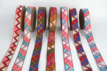 

Wholesale 50 Meter3CM National Wind Jacquard Cotton Polyester Webbing Tape Bag Straps Belt Sling Seat belt webbing Very Strong 3