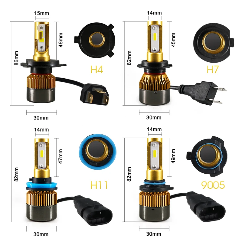 Hlxg 2 шт. мини 72W фары для 12000LM H4 Led H7 светильник лампы для автомобилей 6000 К HB3 9005 HB4 H8 H11 Автомобильные светодиодные противотуманные фары светильник s Источник 12v