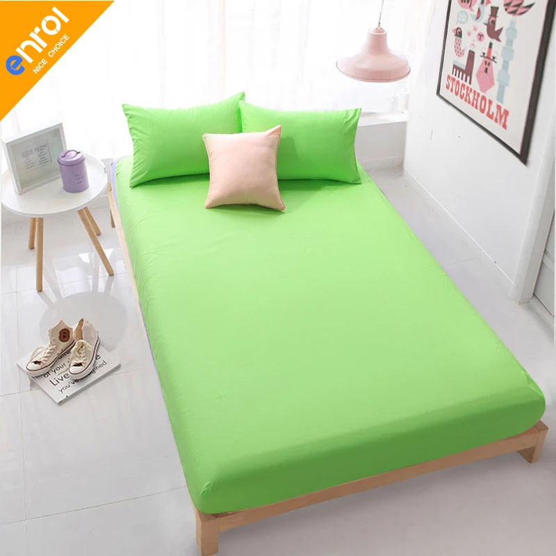  100% Cotton 1 piece Solid Bed Sheet Bed Cover Bedsheet Fitted Sheet Mattress Cover pillowcase Black