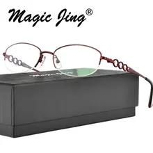 Магия Jing чистый titanium Rx Оптический очки по рецепту очки для близорукости, очки для женщин K001