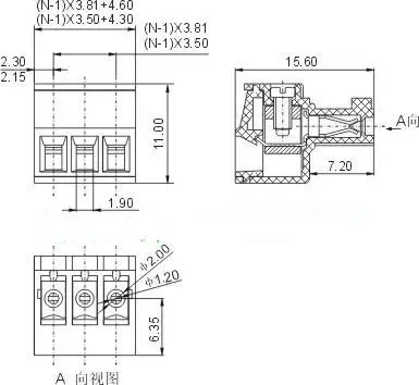 10 шт. Шаг 3,81 мм 15EDGK прямоугольный контакт 2P 3P 4P винт плагин PCB клеммный блок женский Съемный разъем morsettiera