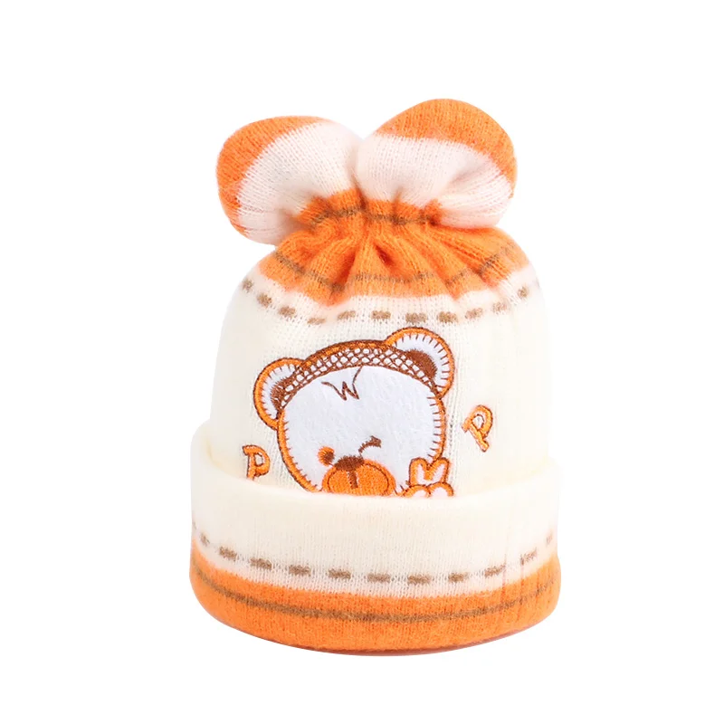 Cute Bear Hats For Newborn Baby Crochet Warm Winter Hat Cotton Soft Knitted Newborn Photography Props 0-3M Baby Girls Clothing  (13)
