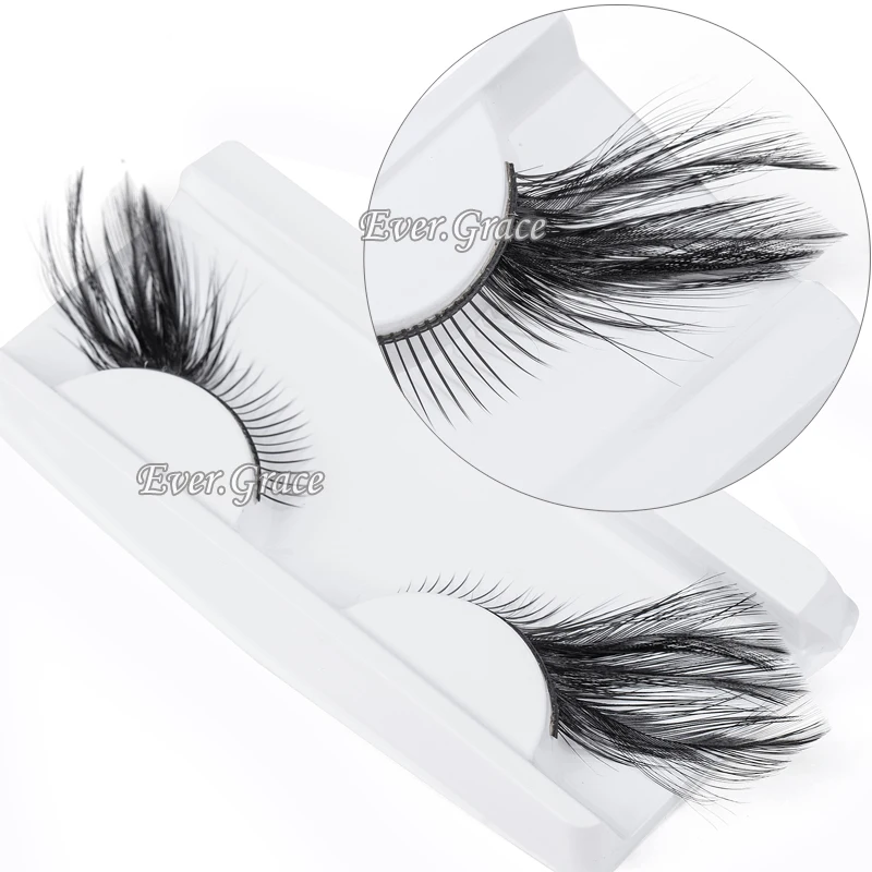 ICYCHEER 1 пара Новые Необычные мягкие перьевые накладные ресницы для макияжа Красочные ресницы для наращивания косметика